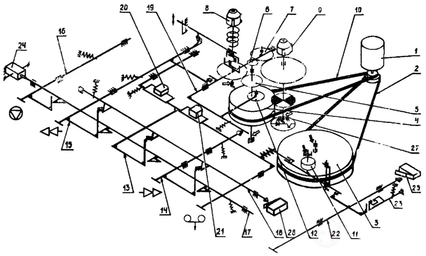Кинематическая схема лентопротяжного механизма магнитофона Весна 310С Image