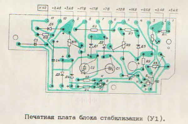 Печатная плата блока стабилизации приставки (У1) Image