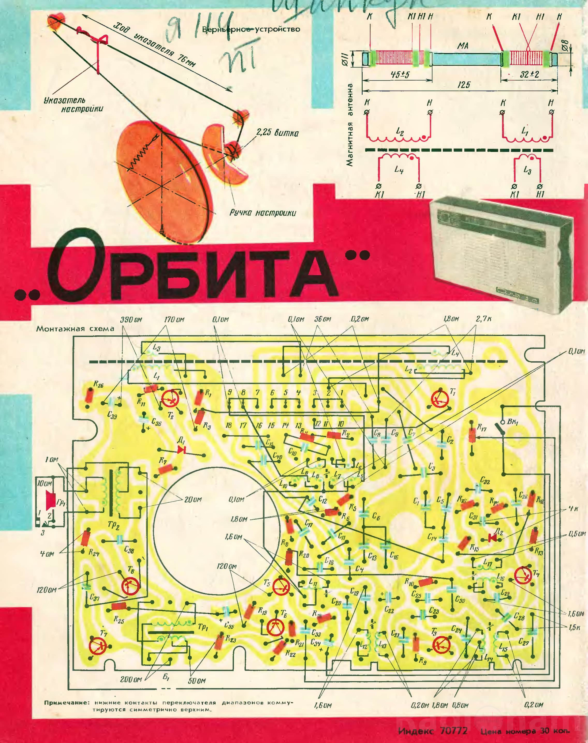 Вырезка в журнале Радио номер 4 за 1969 год о радиоприёмнике Орбита Image