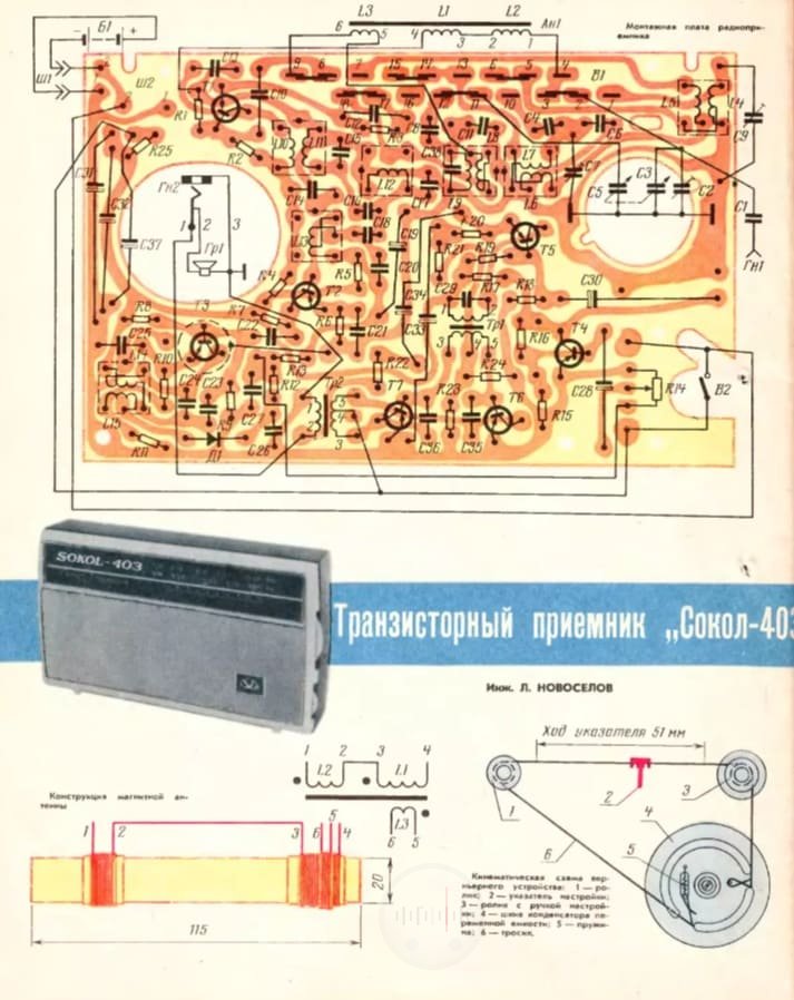 Вырезка из журнала Радио № 1 за 1973 г о радиоприёмнике Сокол 403 Image